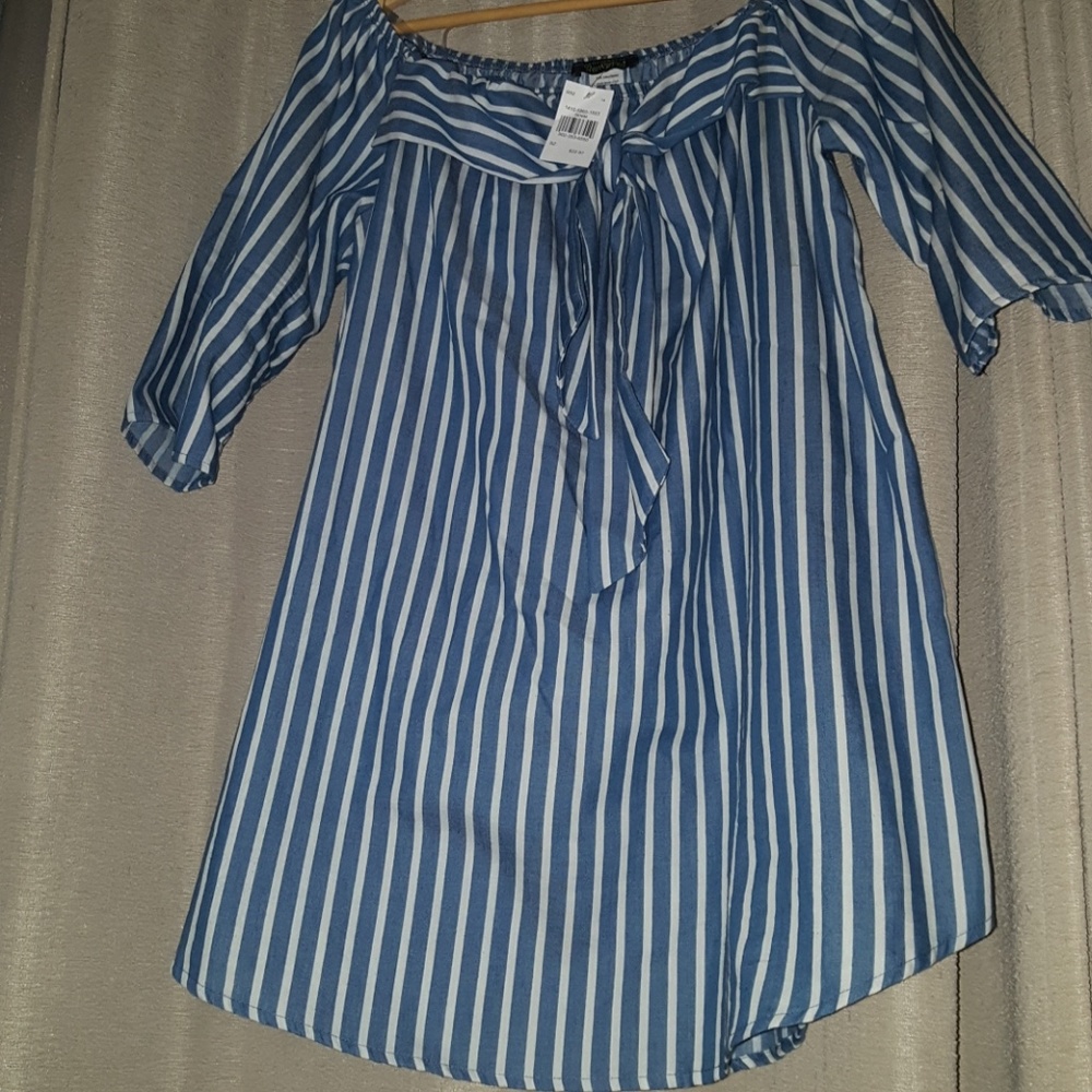Blue and white stripped blouse